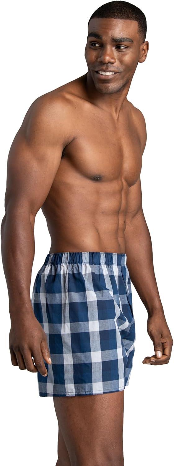 imageFruit of the Loom Mens Premium TagFree Cotton Underwear Regular ampamp Big ManBoxer  4 Pack  Woven Assorted