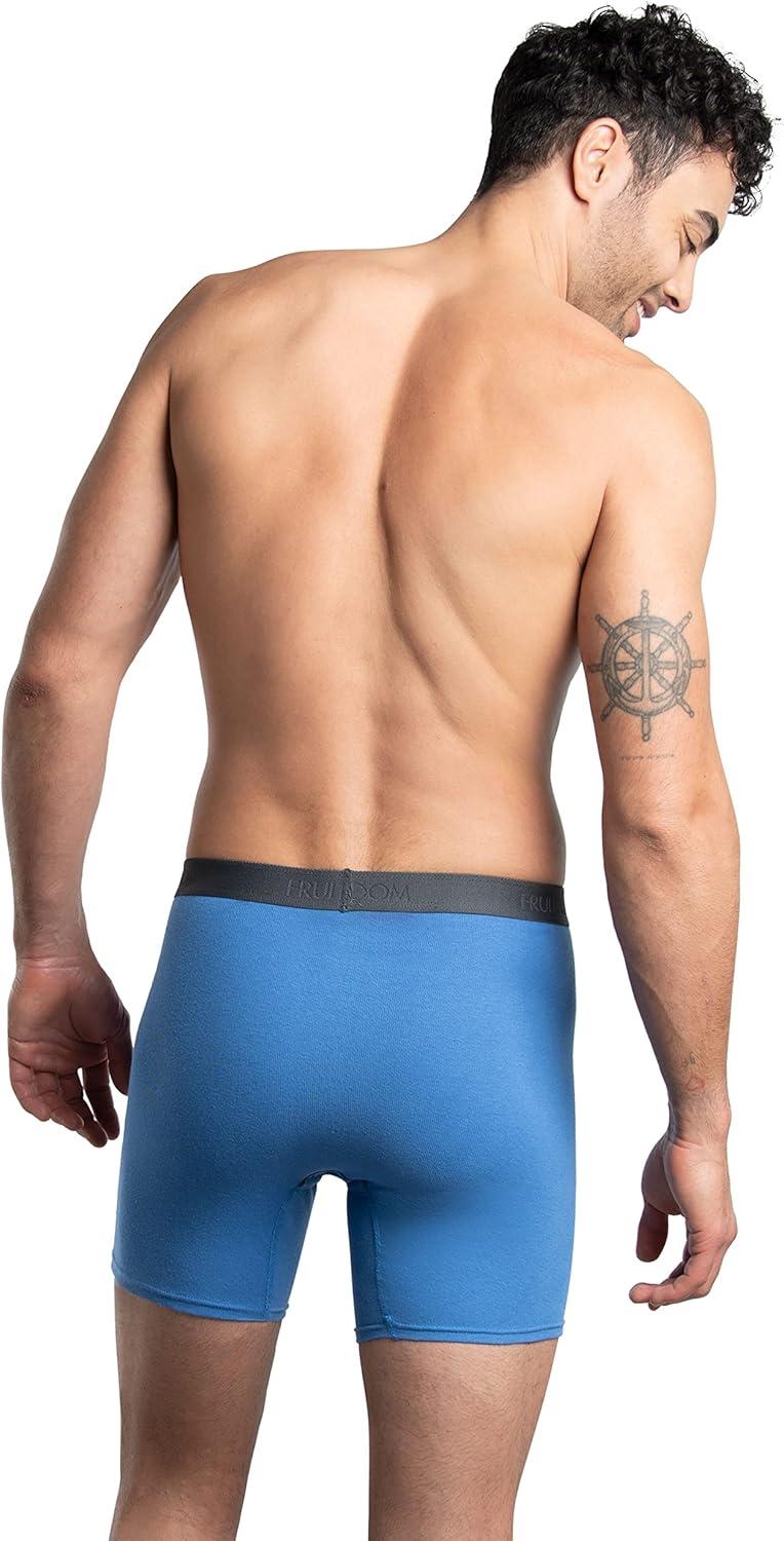 imageFruit of the Loom Mens Premium TagFree Cotton Underwear Regular ampamp Big ManBoxer Brief  4 Pack  Assorted