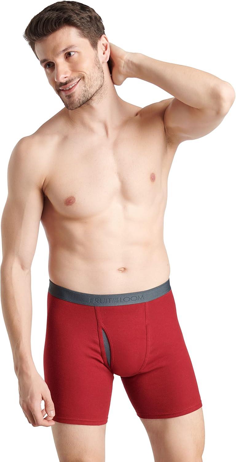 imageFruit of the Loom Mens Premium TagFree Cotton Underwear Regular ampamp Big ManBoxer Brief  8 Pack  Assorted