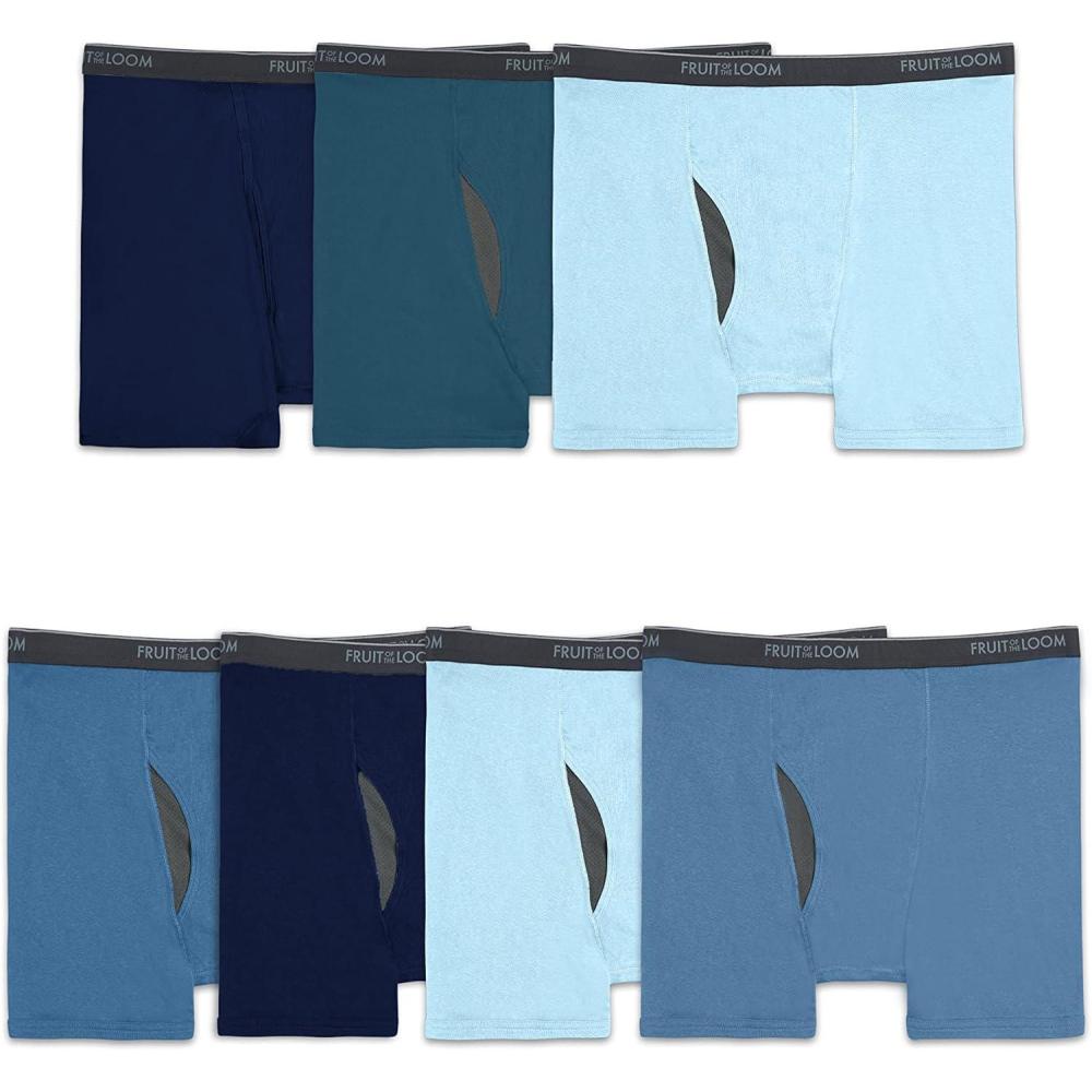 imageFruit of the Loom Mens Coolzone Boxer Briefs Moisture Wicking ampamp Breathable Assorted Color MultipacksBig Man  7 Pack  Assorted Blue