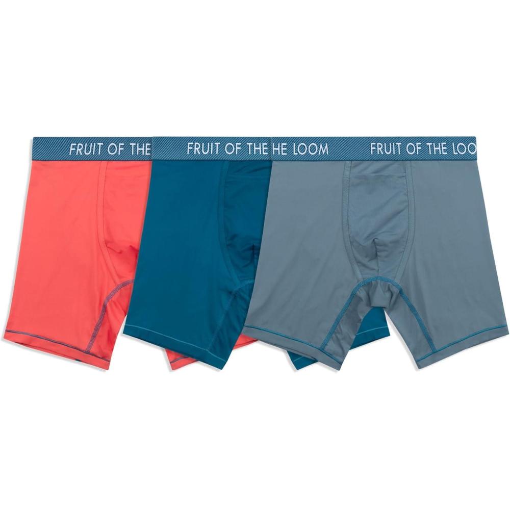 imageFruit of the Loom Mens Getaway Boxer Briefs Lightweight Breathable Fabric Quick Dry ampamp Odor ControlLong Leg  Assorted Colors