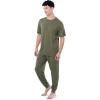 imageFruit of the Loom Mens 360 Stretch Crewneck Top and Jogger Pant Sleep Pajama SetDusty Olive