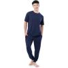 imageFruit of the Loom Mens 360 Stretch Crewneck Top and Jogger Pant Sleep Pajama SetNavy