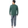 imageFruit of the Loom Mens Jersey Knit Top and Flannel Pant Pajama Sleep SetGreenNavy Plaid
