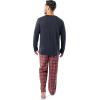 imageFruit of the Loom Mens Jersey Knit Top and Flannel Pant Pajama Sleep SetNavyRed Plaid