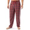 imageFruit of the Loom Mens Jersey Knit Top and Flannel Pant Pajama Sleep SetNavyRed Plaid