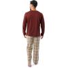 imageFruit of the Loom Mens Jersey Knit Top and Flannel Pant Pajama Sleep SetRedKhaki Plaid