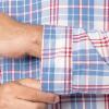 imageFruit of the Loom Mens Long Sleeve Broadcloth Pajama SetIvoryBlueRed Plaid