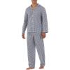 imageFruit of the Loom Mens Long Sleeve Broadcloth Pajama SetNavyWhite Check