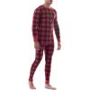 imageFruit of the Loom Mens Recycled Waffle Thermal Underwear Set Top and BottomBuffalo Plaid
