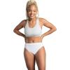 imageFruit of the Loom Womens Lightweight Microfiber Underwear Smooth Under Clothes Available in Plus SizeHi Cut  12 Pack  BluePinkGrey