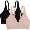 imageFruit of the Loom Womens Wirefree Cotton BraletteBlack HueSand