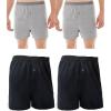 imageFruit of the Loom Mens Big and Tall TagFree UnderwearBig Man  Knit Boxer  4 Pack Black Gray