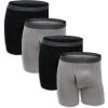 imageFruit of the Loom Mens Premium TagFree Cotton Underwear Regular ampamp Big ManBoxer Brief  4 Pack  BlackGray