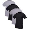 imageFruit of the Loom Mens TagFree Cotton UndershirtsRegular  Crew  4 Pack BlackGrey