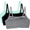 imageFruit of the Loom Womens MultiPack Spaghetti Strap Cotton Sports BraSkinny StripeBlackMint Chip