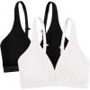 imageFruit of the Loom Womens Wirefree Cotton BraletteBlackWhite