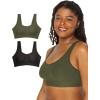 imageFruit of the Loom Womens Wireless Full Coverage Bra Pack w Built In Pads  Smooth Supportive ampamp AllDay Comfort FitOlive NightBlack Hue