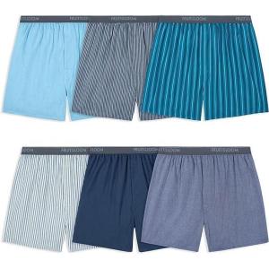 imageFruit of the Loom Mens 6 Pack Exposed Waistband Boxer ShortsAssorted
