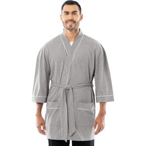 imageFruit of the Loom Mens Jersey Knit Kimono RobeGrey
