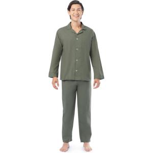 imageFruit of the Loom Mens Long Sleeve Broadcloth Pajama SetGreen