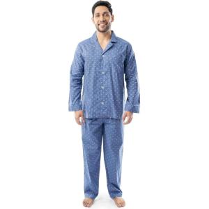 imageFruit of the Loom Mens Long Sleeve Broadcloth Pajama SetMedium Blue