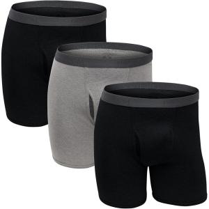 imageFruit of the Loom Mens Premium TagFree Cotton Underwear Regular ampamp Big ManBig Man  3 Pack  BlackGray