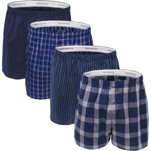 imageFruit of the Loom Mens Premium TagFree Cotton Underwear Regular ampamp Big ManBoxer  4 Pack  Woven Assorted