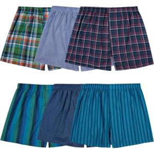 imageFruit of the Loom Mens Tag Free Woven Boxer Shorts Relaxed Fit Moisture Wicking Assorted Color MultipacksAssorted Plaid