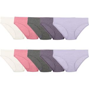 imageFruit of the Loom Womens Cotton Blend Bikini UnderwearBikini  Cotton Blend  10 Pack  PinkGrayPurple