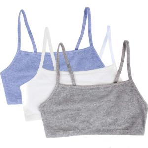 imageFruit of the Loom Womens MultiPack Spaghetti Strap Cotton Sports BraHeather GreyWhiteHeather Blue