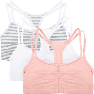 imageFruit of the Loom Womens MultiPack Spaghetti Strap Cotton Sports BraSkinny StripeWhiteBlushing Rose