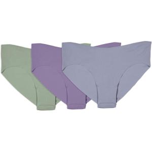 imageFruit of the Loom Womens Underwear Pima Cotton Blend Fabric Super Smooth Raw Cut EdgesCheeky Bikini  3 Pack  PurpleGreenSilver