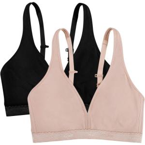 imageFruit of the Loom Womens Wirefree Cotton BraletteBlack HueSand
