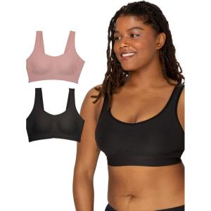 imageFruit of the Loom Womens Wireless Full Coverage Bra Pack w Built In Pads  Smooth Supportive ampamp AllDay Comfort FitBlackRose Shadow
