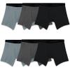 imageFruit of the Loom Mens 4Way Stretch Boxer Briefs  Lightweight ampamp Moisture Wicking Underwear  Long Regular Leg ampamp TrunkRegular Leg  Cotton Stretch  BlackGrey