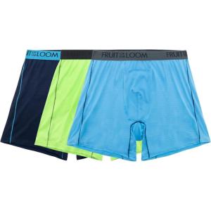 imageFruit of the Loom Mens 360 Stretch Boxer Briefs High Performance Stretch Quick Dry ampamp Moisture WickingCooling Channels  3 Pack  Colors May Vary
