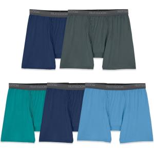 imageFruit of the Loom Mens 4Way Stretch Boxer Briefs  Lightweight ampamp Moisture Wicking Underwear  Long Regular Leg ampamp TrunkRegular Leg  Micro Stretch  GreenNavyGrey