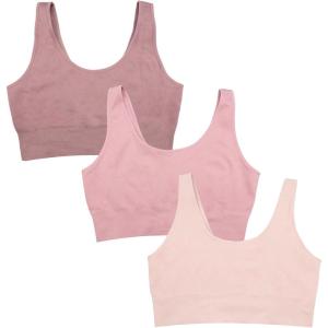imageFruit of the Loom Womens 360 Stretch Longline Sport Comfortable Wireless Bras Seamless FullCoverage for a Natural ShapeRose ShadowLilasPremium Plum