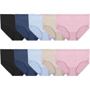 imageFruit of the Loom Womens 360 Underwear High Performance Stretch for Effortless Comfort Available in Plus SizeCotton Blend  Plus Size Brief  10 Pack  PinkNudeBlueBlack