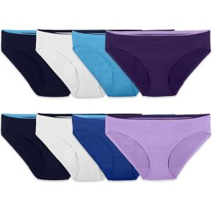 imageFruit of the Loom Womens Breathable Underwear Moisture Wicking Keeps You Cool ampamp Comfortable Available in Plus SizeMicro Mesh  Bikini  8 Pack  WhiteBluePurple