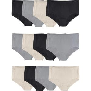 imageFruit of the Loom Womens Lightweight Microfiber Underwear Smooth Under Clothes Available Size Brief12 PackColors May Vary 9 Plus