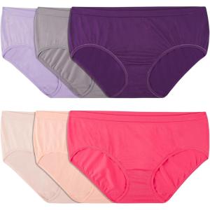 imageFruit of the Loom Womens No Show Seamless Underwear Amazing Stretch ampamp No Panty Lines Available in Plus SizeLow Rise Brief  6 Pack  Colors May Vary