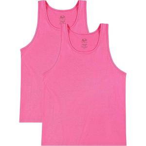 imageFruit of the Loom Mens Eversoft Cotton Sleeveless T Shirts Breathable ampamp Moisture Wicking with Odor Control Sizes S4xTank  2 Pack  Neon Pink