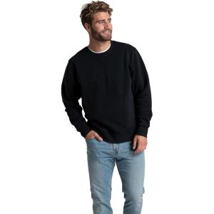 imageFruit of the Loom Mens Eversoft Fleece Crewneck Sweatshirts Moisture Wicking ampamp Breathable Sizes S4xGarment Dyed Black Ink