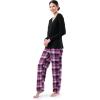 imageFruit of the Loom Womens Waffle VNeck Top and Flannel Pant Sleep SetBlackBuffalo Plaid