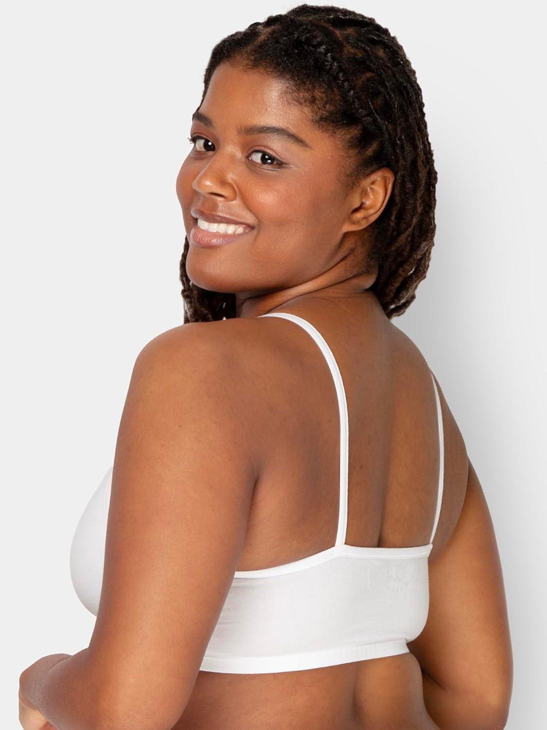 imageFruit of The Loom Womens Spaghetti Strap Cotton Pullover Sports Bra Value PackBlackWhiteWhiteHeather Grey 4pack