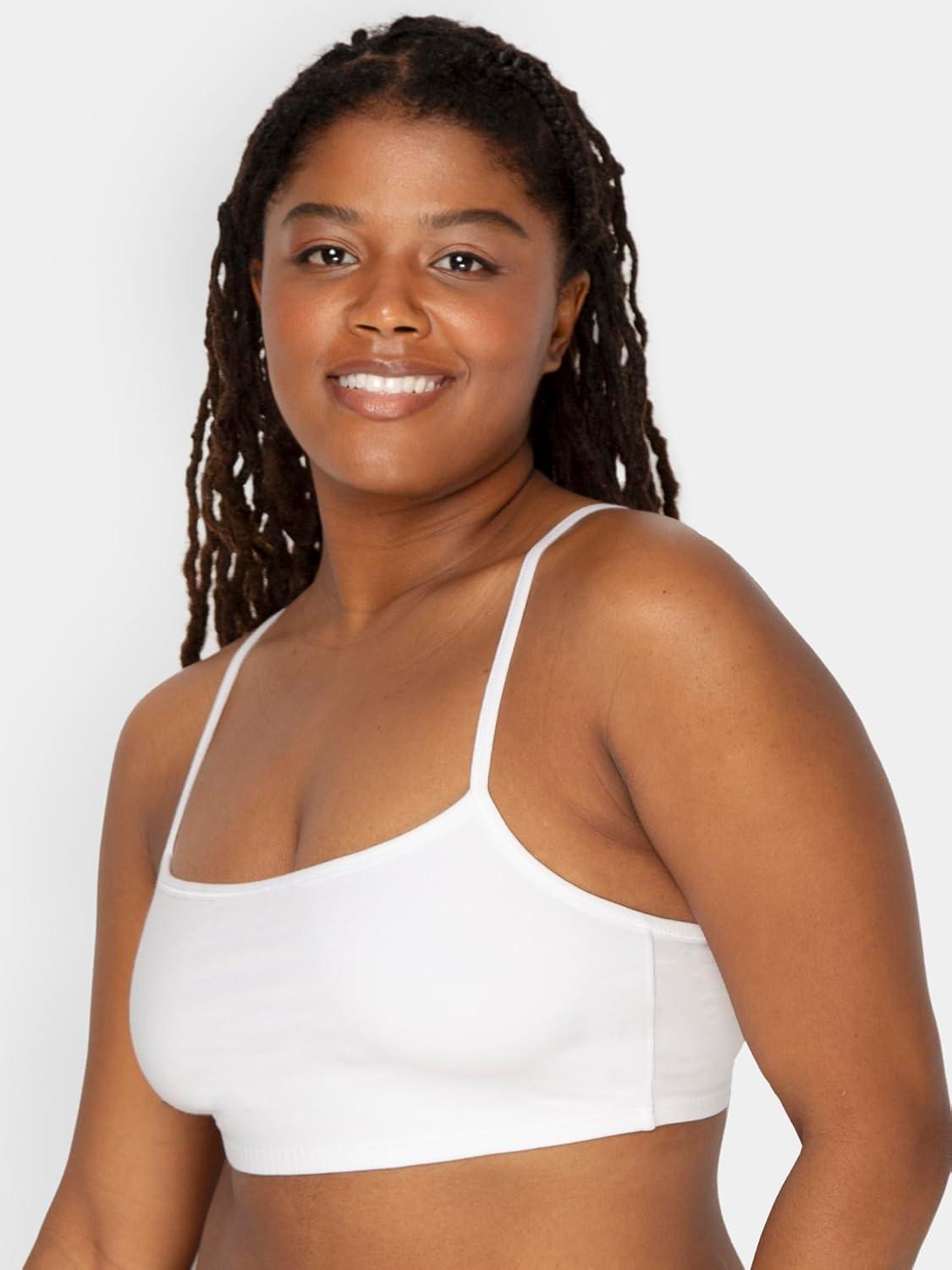 imageFruit of The Loom Womens Spaghetti Strap Cotton Pullover Sports Bra Value PackSandWhiteHeather GreyBlackBlushing RoseCharcoal