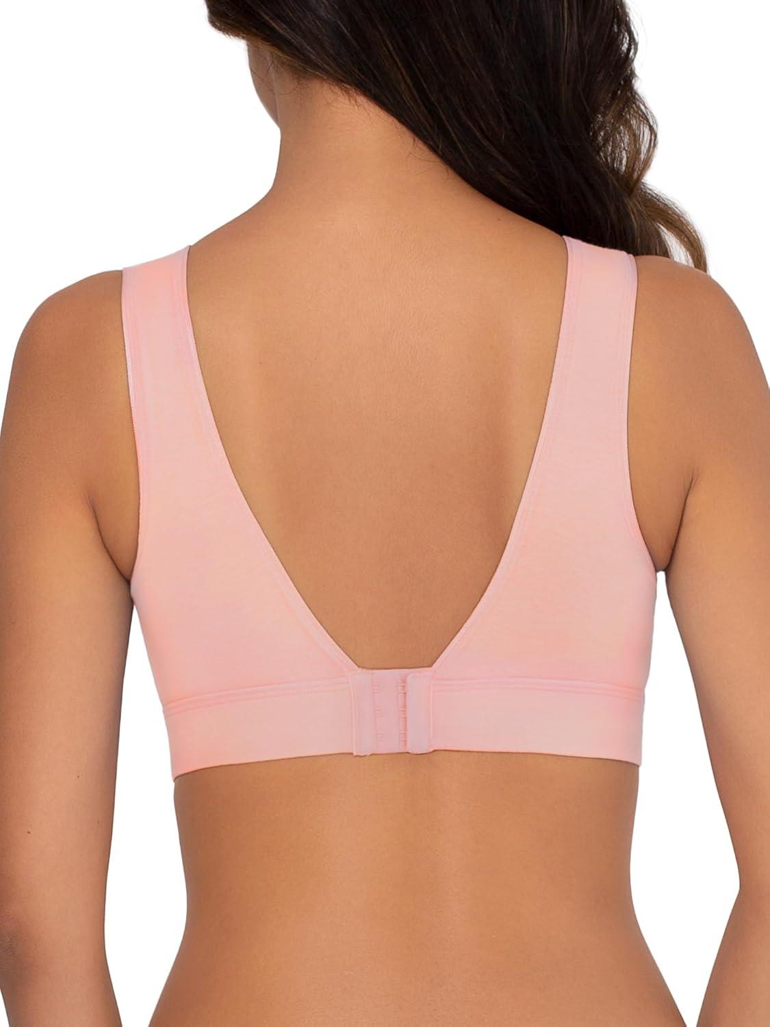 imageFruit of the Loom Womens 2Pack Full Coverage Wireless Cotton Bra  Soft ampamp Everyday ComfortBlushing RoseWhite