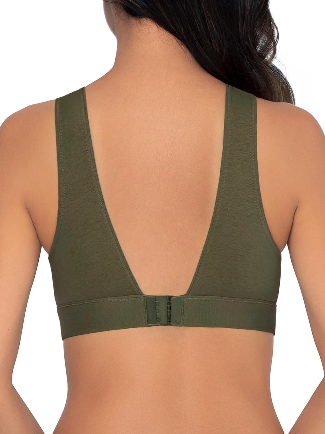 imageFruit of the Loom Womens 2Pack Full Coverage Wireless Cotton Bra  Soft ampamp Everyday ComfortDesert DuskOlive Night